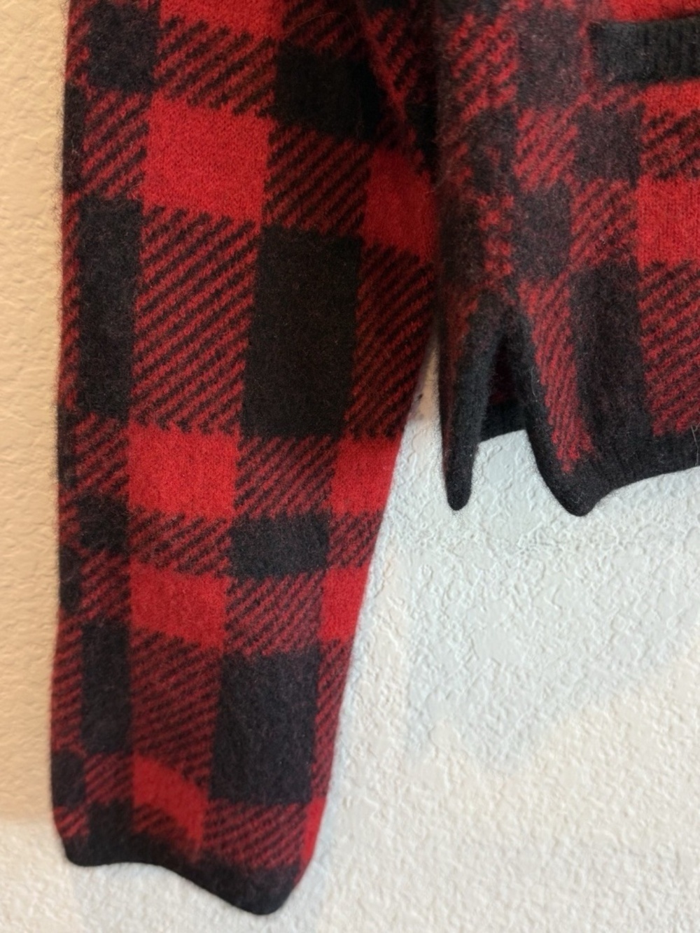 Polo ralph lauren Buffalo Plaid Merino Wool Cardigan Crop Women Medium - Picture 5 of 7